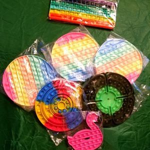 BIG SIZE POP BUBBLE SENSORY FIDGET TOYS RAINBOW POP BUBBLE STRESS RELIEF